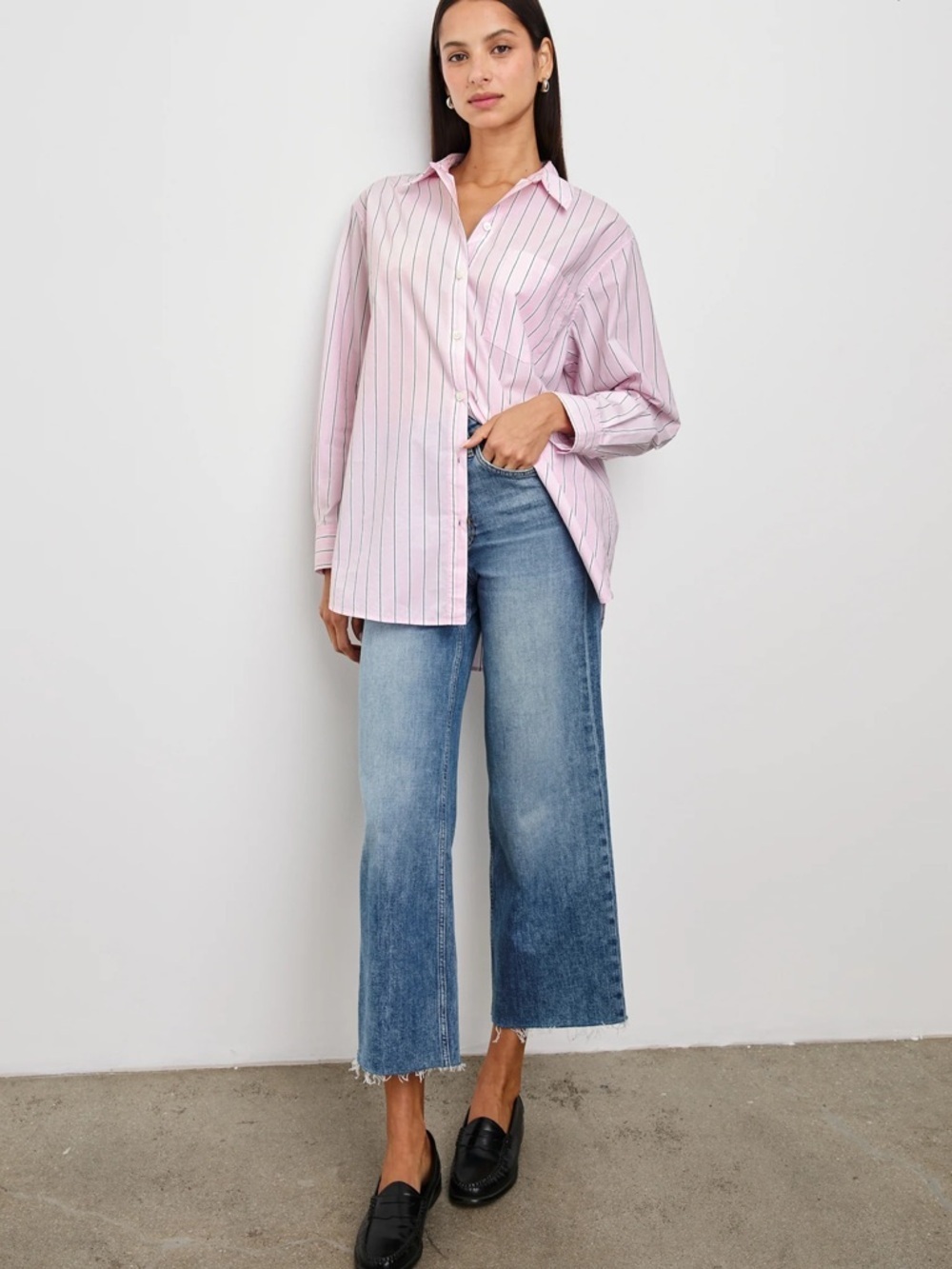 Rails Elsa Shirt Cherry Blossom Striped 100% Cotton Small